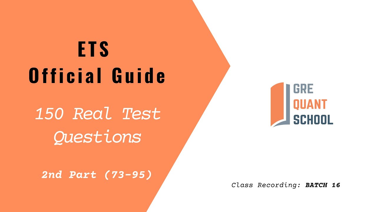 ETS Official GRE - GRE Quant School